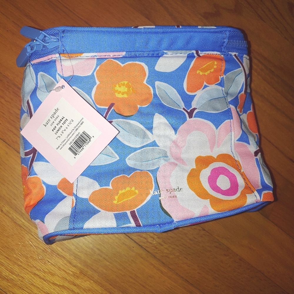 Kate Spade Lunch Box Blue Pop Floral Insulated Lunch Tote Bag Kate Spade